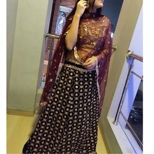 Designer velvet Lehenga | Indian party wear